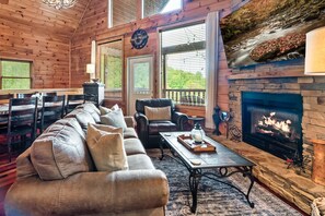 Smart TV, fireplace, computer monitors