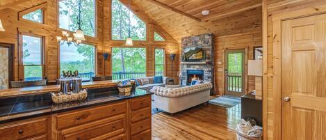 Cabin, Multiple Beds, Hot Tub, Mountain View | Bathroom | Towels, toilet paper