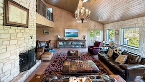 House, Multiple Beds, Pool Access, Pool View (Paleface Lake Dreams) | Living area - 7br Home w/ Pool - Perfect for Family Reunions (Spicewood)
