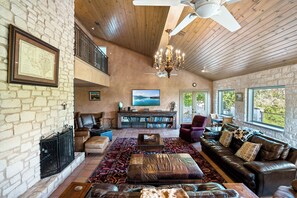 House, Multiple Beds, Pool Access, Pool View (Paleface Lake Dreams) | Living area - 7br Home w/ Pool - Perfect for Family Reunions (Spicewood)