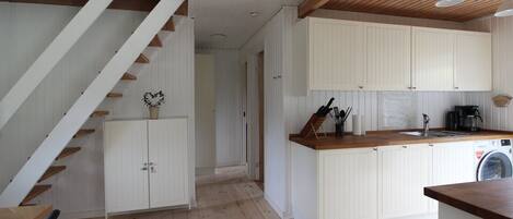 Fridge, oven, dishwasher, highchair