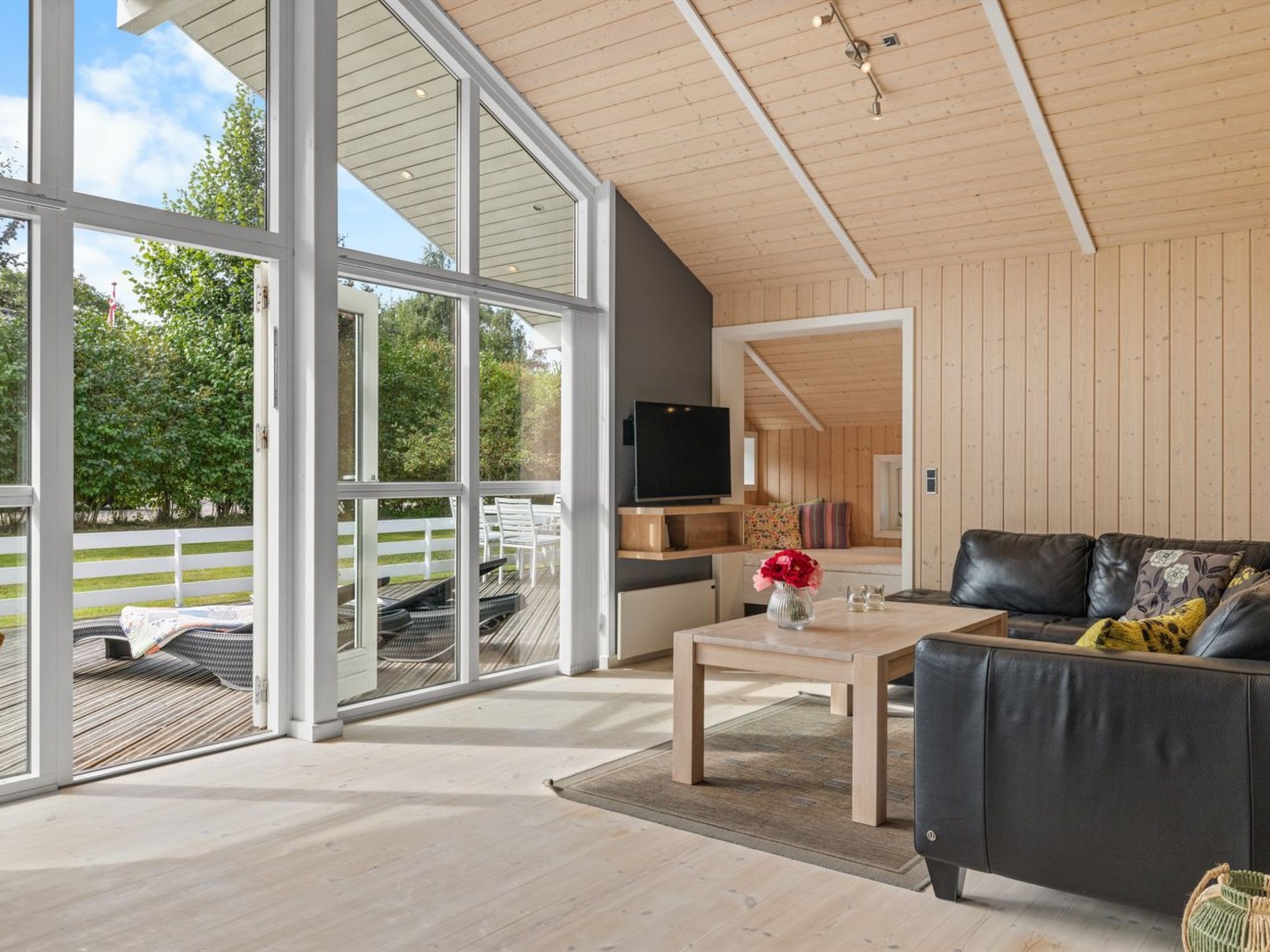 Télévision, cheminée, lecteur de DVD