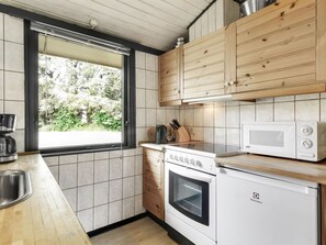 Fridge, microwave, oven, high chair