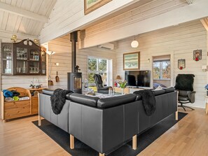 Televisión y chimenea 