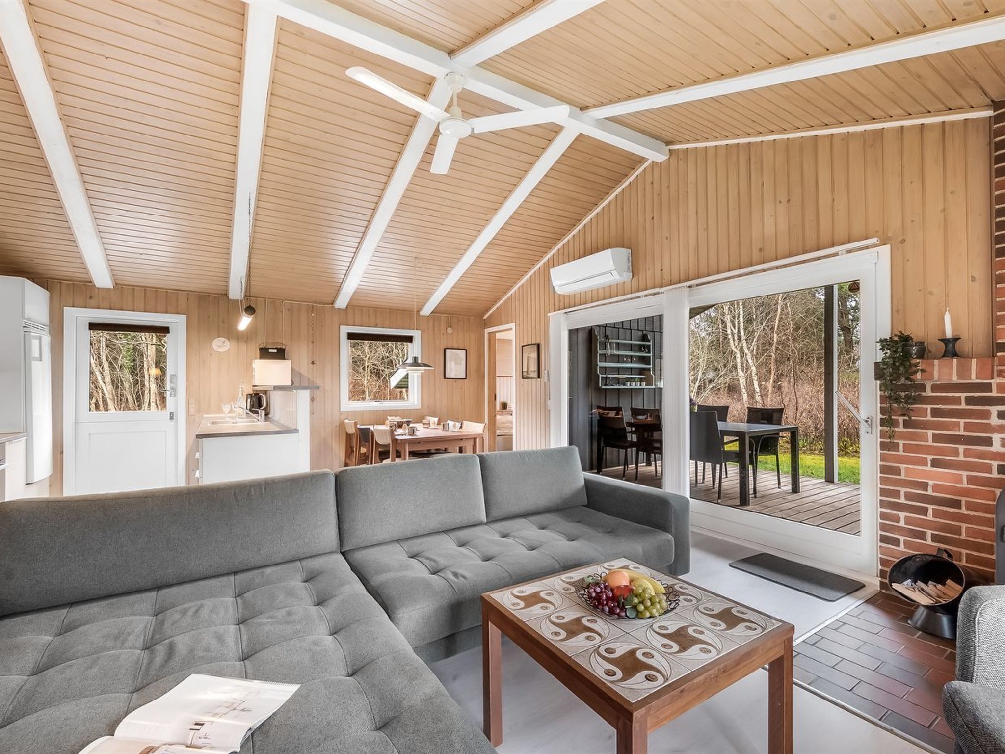 Fernseher, Kamin, DVD-Player