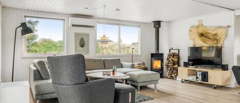 TV, fireplace, DVD player