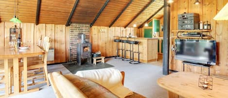 TV, fireplace, DVD player