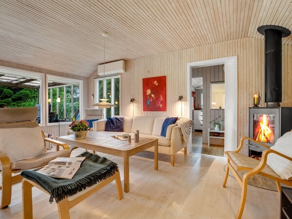 Tv, eldstad och dvd-spelare