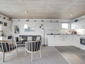 Fridge, microwave, oven, cookware/dishes/utensils