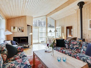 Tv, eldstad och dvd-spelare