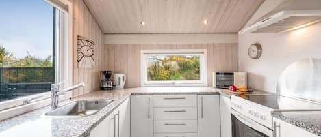 Fridge, dishwasher, cookware/dishes/utensils