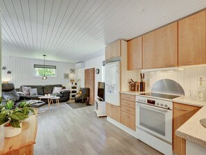 Fridge, microwave, oven, highchair