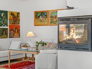 Televisión, chimenea