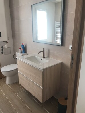 Dusche, Haartrockner, Toilettenpapier