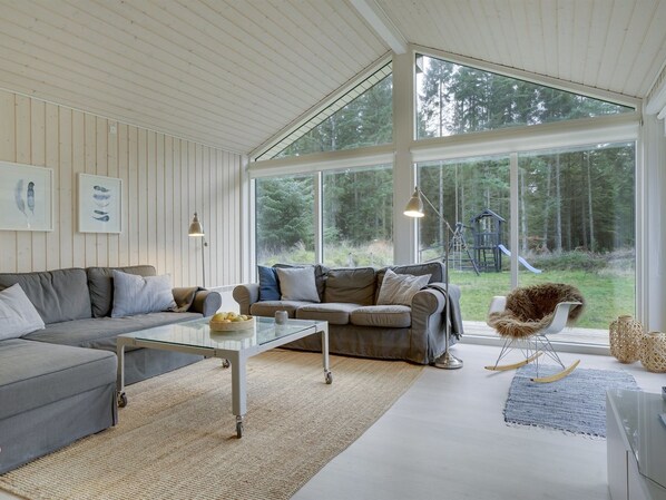 Televisión y chimenea 