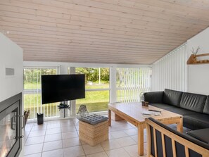 Fernseher, Kamin, DVD-Player