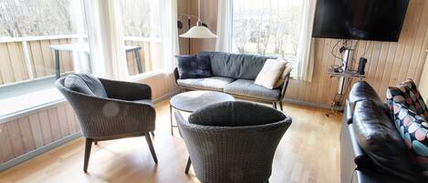 TV, fireplace, DVD player