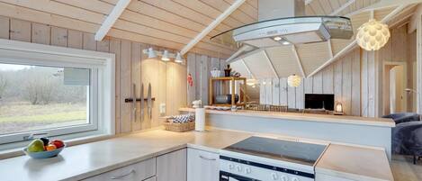 Fridge, oven, dishwasher, high chair