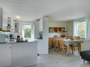 Fridge, dishwasher, cookware/dishes/utensils