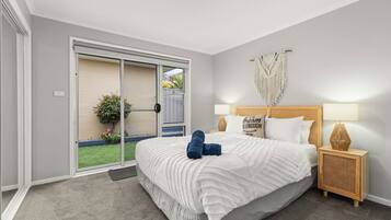 3 bedrooms, iron/ironing board, travel cot, bed sheets