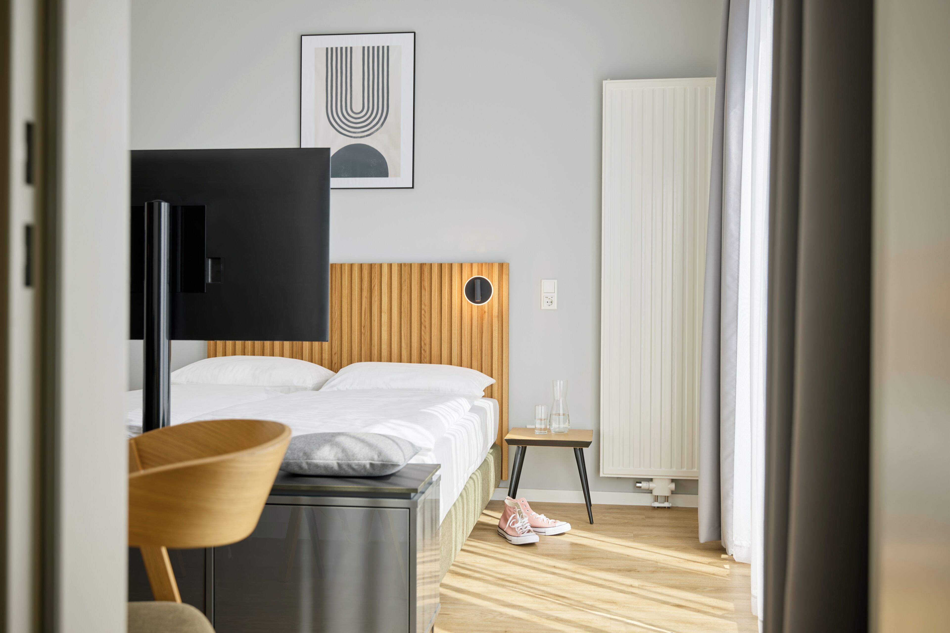 Double Room | Premium bedding, desk, laptop workspace, blackout drapes