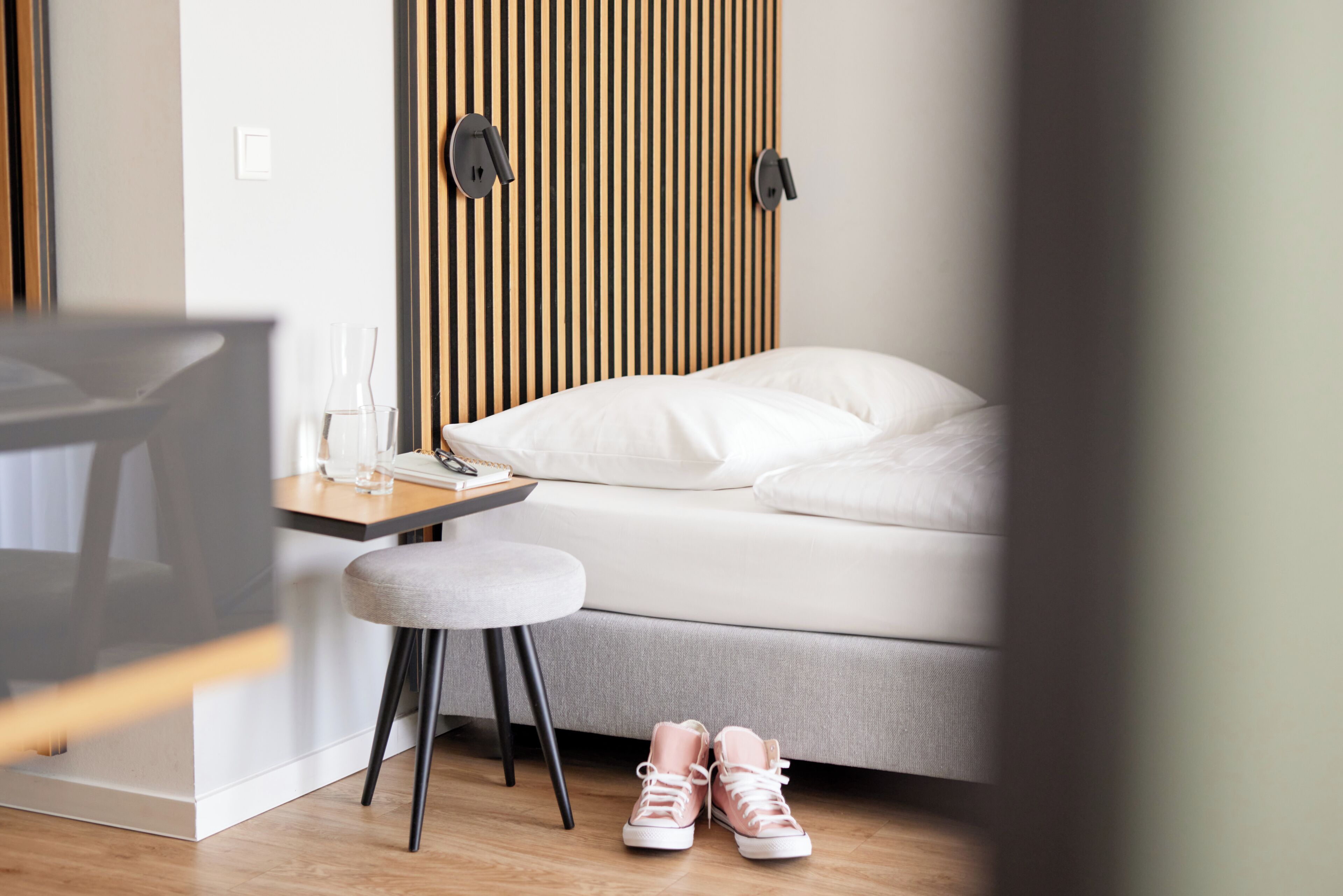 Comfort Studio | Premium bedding, laptop workspace, blackout curtains, soundproofing