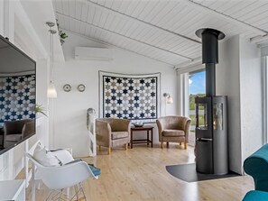 Televisión y chimenea 