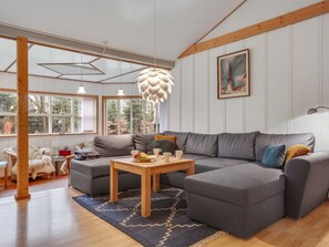 Een televisie en een open haard