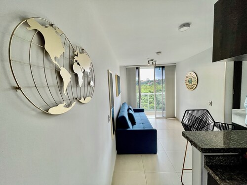 Modern 1-Bedroom Retreat with Serene Views in Bucaramanga's Metropolitan Area