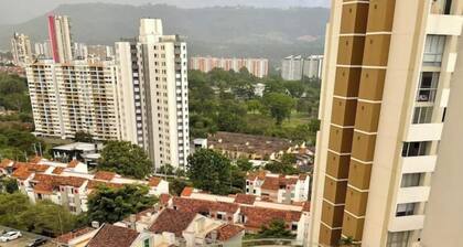 Modern 1-Bedroom Retreat with Serene Views in Bucaramanga's Metropolitan Area