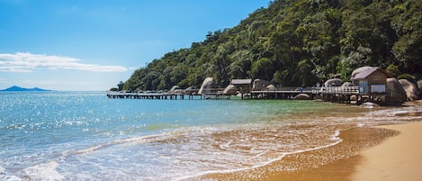 在海灘附近