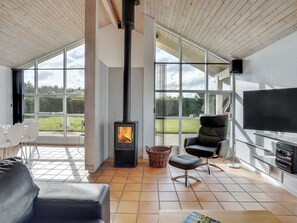 Télévision, cheminée