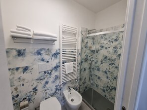 Dusche, Haartrockner, Bidet, Handtücher