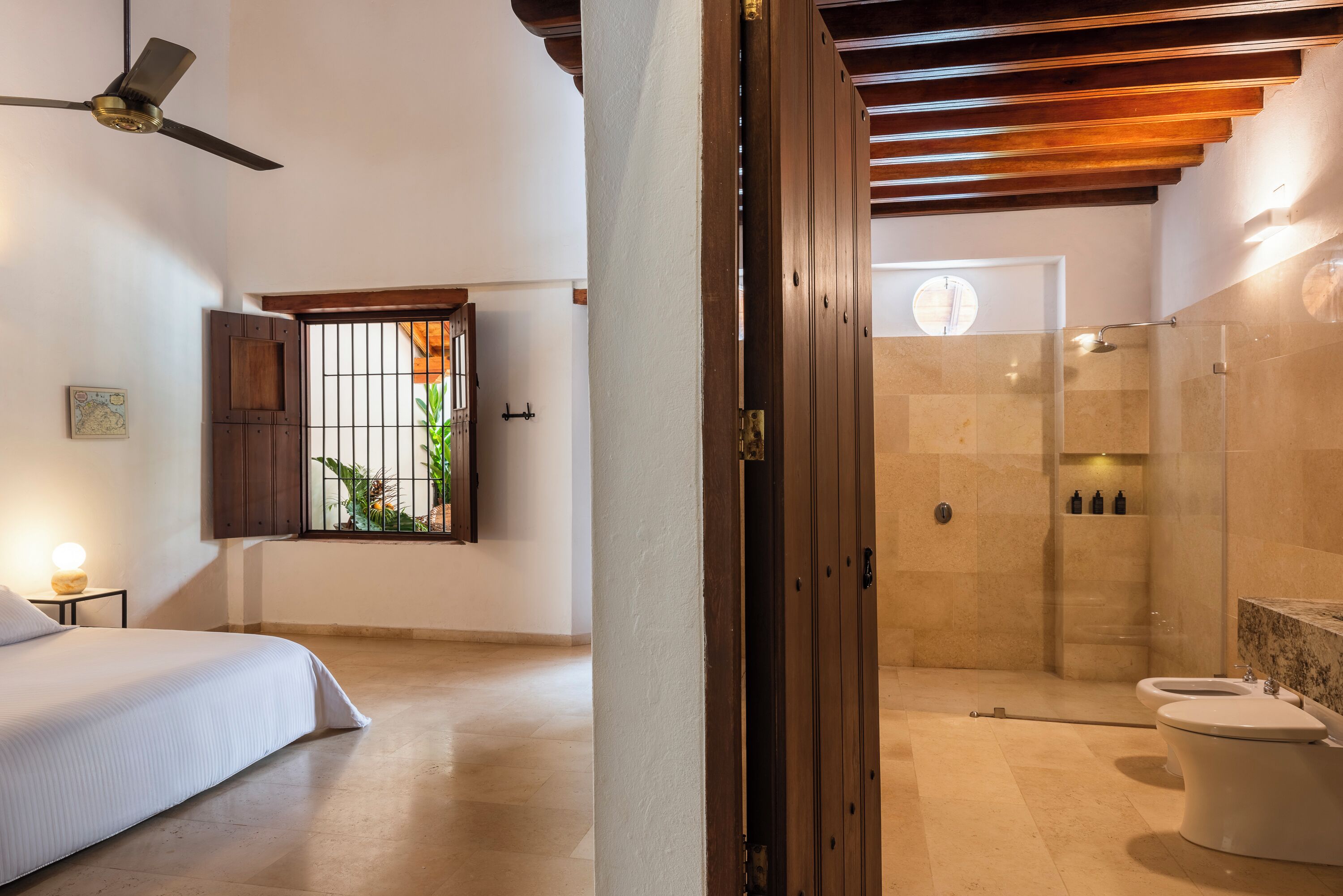 Premium bedding, desk, laptop workspace, free WiFi