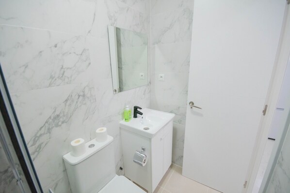 Shower, hair dryer