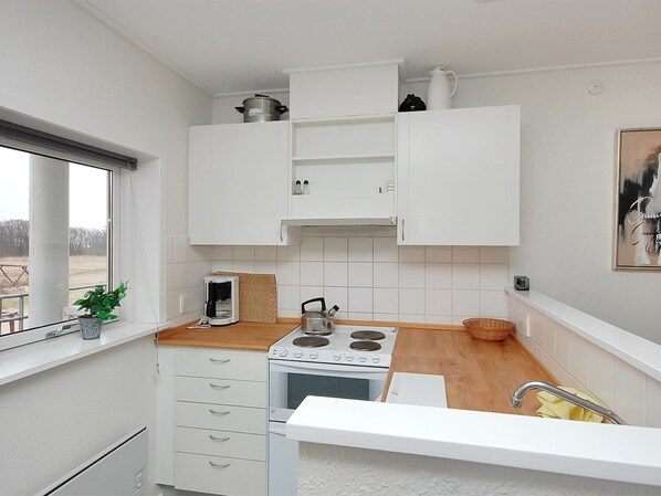 Fridge, oven, cookware/dishes/utensils