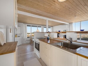 Fridge, oven, dishwasher, cookware/dishes/utensils