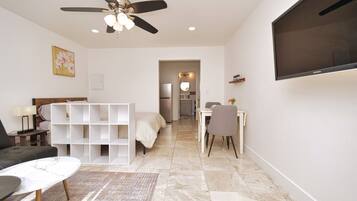 1 bedroom, iron/ironing board, travel crib, WiFi