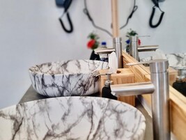 Deluxe Villa, 1 Bedroom, Garden View | Bathroom | Shower, rainfall showerhead, designer toiletries, hair dryer