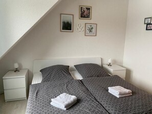 2 bedrooms, in-room safe, iron/ironing board, travel crib