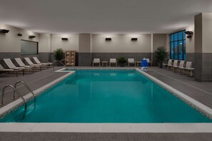 Indoor pool, open 7:30 AM to 10:00 PM, sun loungers