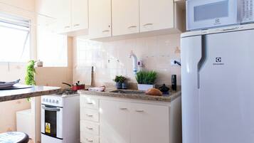 Apartment | Private kitchen | Fridge, microwave, espresso maker, cookware/dishes/utensils
