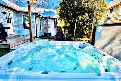Hot Tub + Walk to Downtown • Fire Pit • Game Table • Pet Friendly + Fenced