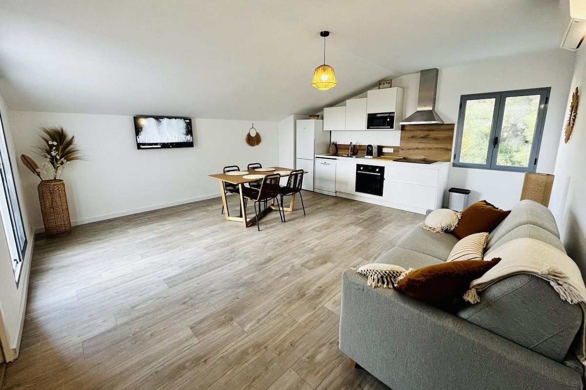 Klassiek appartement | Woonruimte | Een flatscreentelevisie