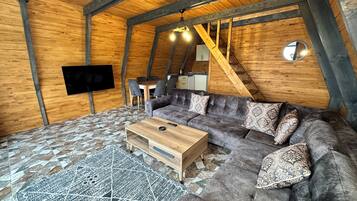 Comfort-Bungalow | Eigene Küche | Mini-Kühlschrank, Kochgeschirr/Geschirr/Besteck, Reinigungsartikel
