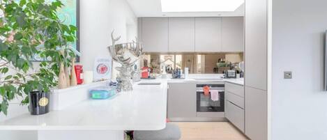 Fridge, oven, stovetop, dishwasher