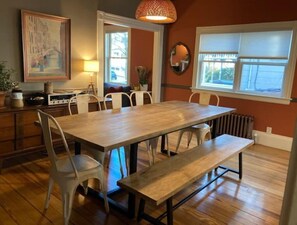 Dining - Beautiful, family-friendly home with yard and patio near Tufts, 10 min to Boston (Medford)