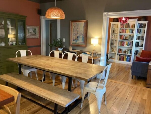 Dining - Beautiful, family-friendly home with yard and patio near Tufts, 10 min to Boston (Medford)