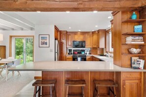 Fridge, microwave, oven, stovetop - Family Friendly 2BR Home · Walk to Beach + Downtown Rockport · KING Bed (Rockport)