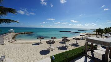 Sun-loungers, beach towels